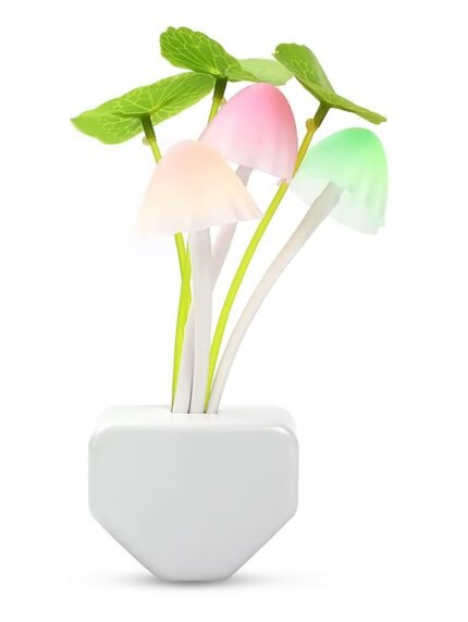 Multicolour LED Mushroom Night Light Lamp with Smart auto On/Off Light Sensor, Color Changing Mushroom Light for Home Decoration Lights