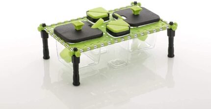 Traditional Indian Cot Type Spice and Pickle Container Set CharPai Aachar Set Kitchen Utensil Salt and Pepper Set for Dining Table (Khatli - Charpai)